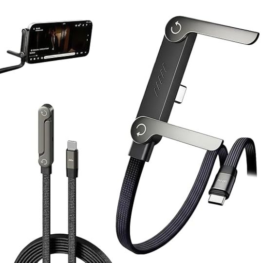 2-in-1 invisible charging cable+folding stand