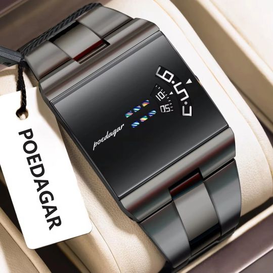 POEDAGAR Luxury Quartz Watch in a futuristic style