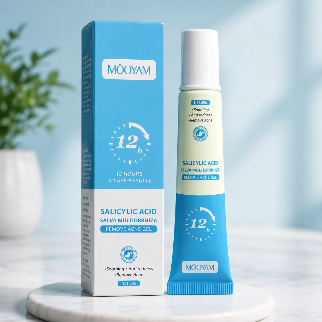 MOOYAM Salicylic Acid Acne Gel – Soothing & Anti-Redness Facial Gel, 20g